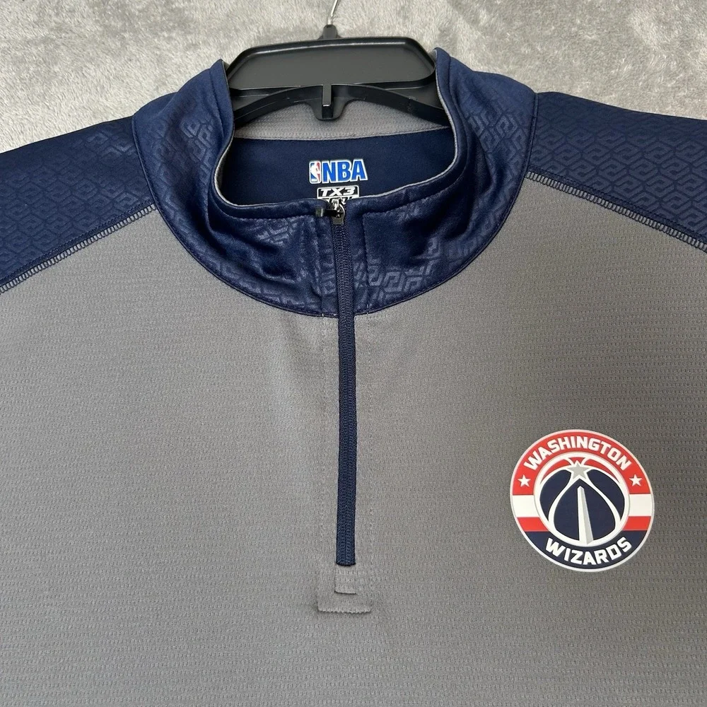 NBA TX3 Cool Washington Wizards Jacket Mens Size XL Active Wear 1/4 Zip Pullover